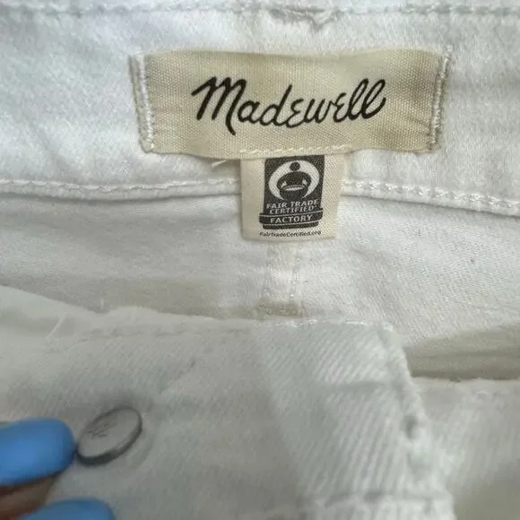Madewell High-Rise Denim Shorts Tile White Stretch Women's 30 - Picture 9 of 11